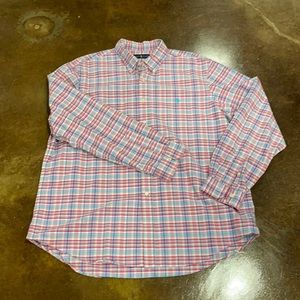 Polo Ralph Lauren casual button down. Pink white and blue.